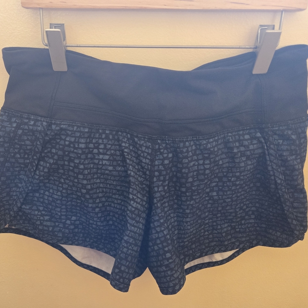lululemon athletica Black and Blue Athletic Shorts